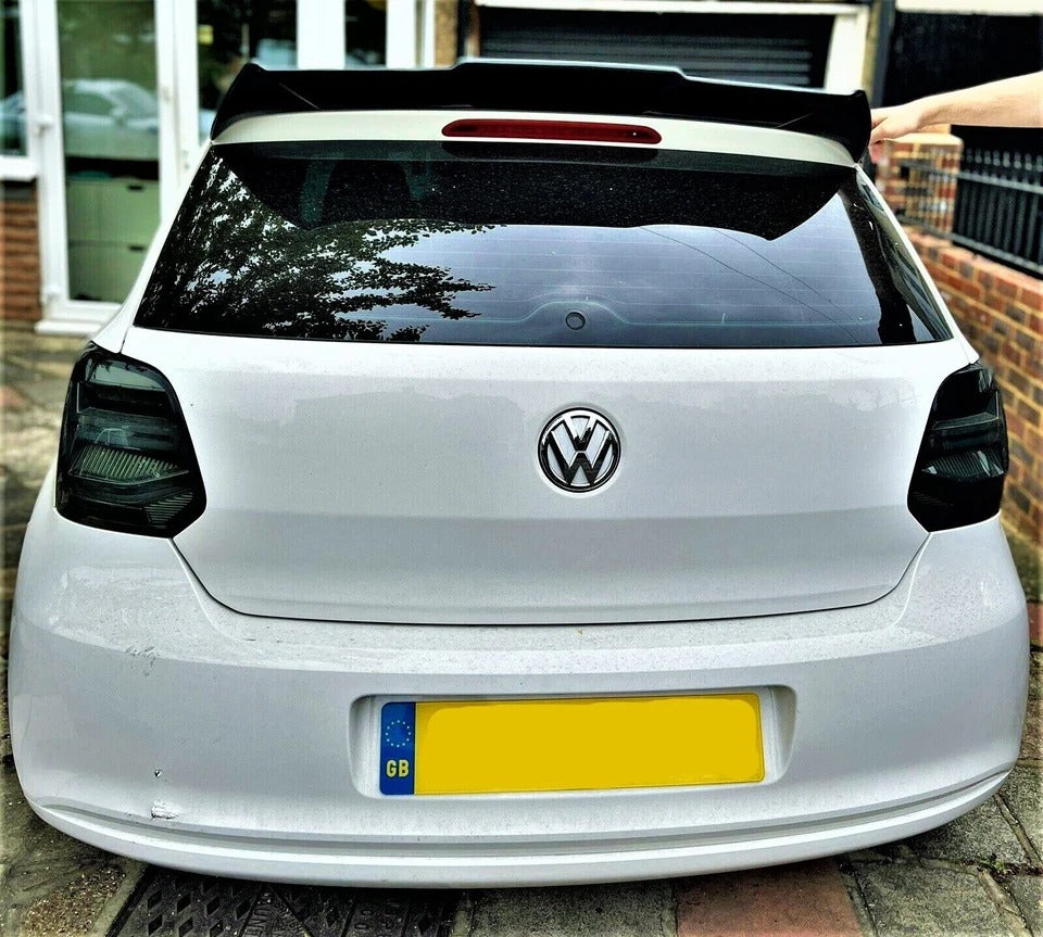 VW Polo MK5 Car Rear Roof Spoiler 2009-17 Batman Style Gloss Black