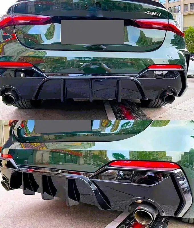BMW 4 Series G22 G23 Rear Diffuser Lip Bumper 2020-2024 Gloss Black