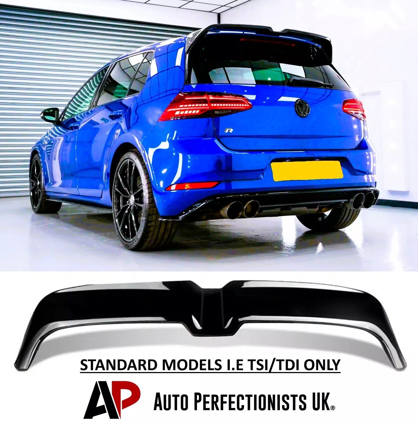 VW Golf MK7 MK7.5 Car Rear Roof Spoiler 2013-2020 Abs Gloss Black