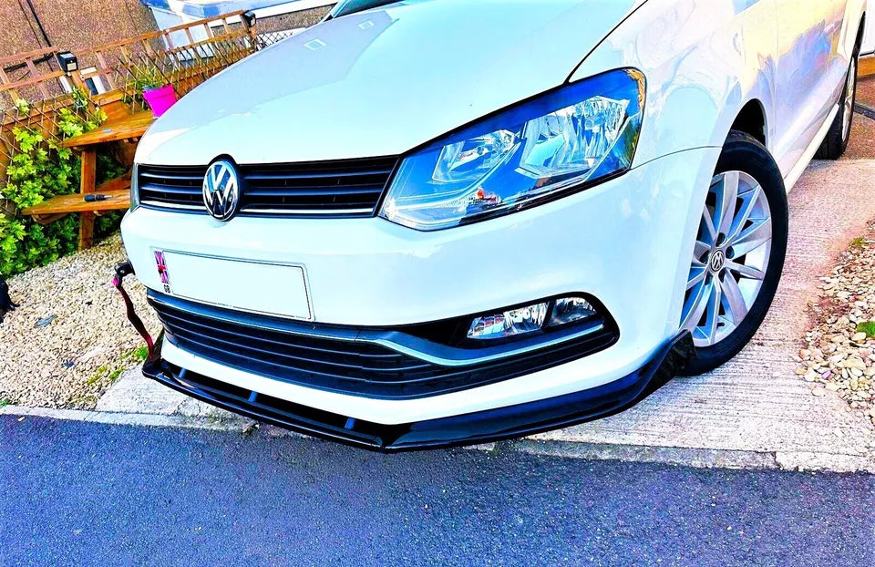 VW Volkswagen Polo MK5 Front Splitter Lip 2009-2017 Gloss Black