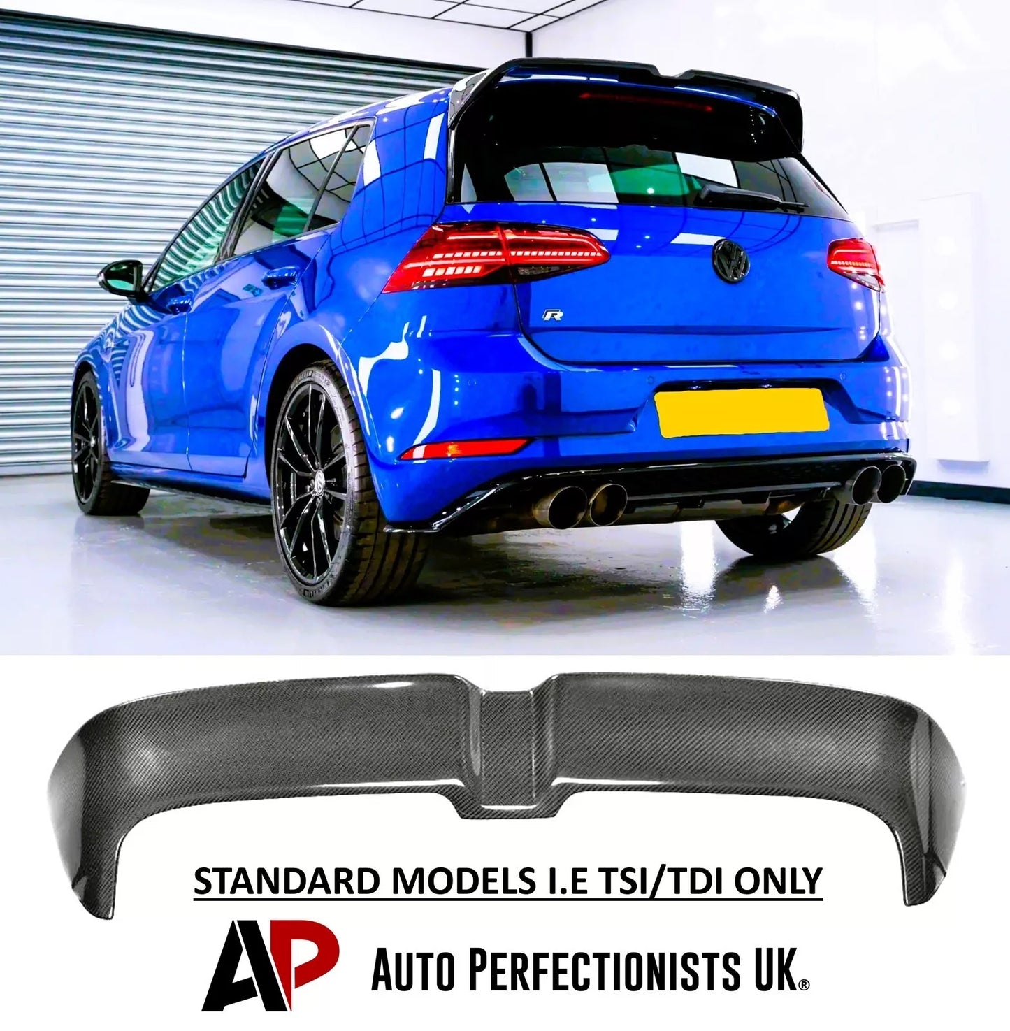 VW Golf MK7 MK7.5 Car Rear Roof Spoiler TSI TDI Carbon Fibre