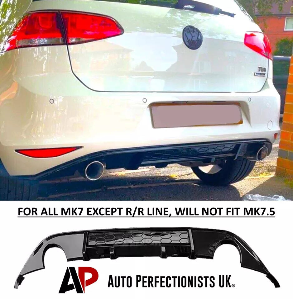 VW Golf GTI MK7 Rear Boot Valance Diffuser 2013-2016 Gloss Black
