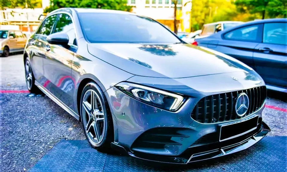 Mercedes A Class A35 Front Splitter 2018-24 Brabus Style Gloss Black