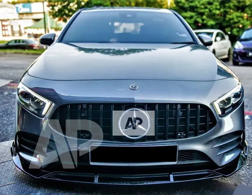 Mercedes A Class A35 Front Splitter 2018-24 Brabus Style Gloss Black