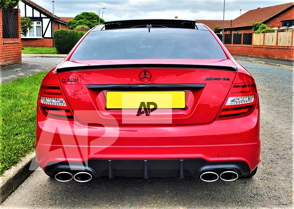 Mercedes C Class Coupe W204 Car Rear Spoiler 2011-2015 Gloss Black
