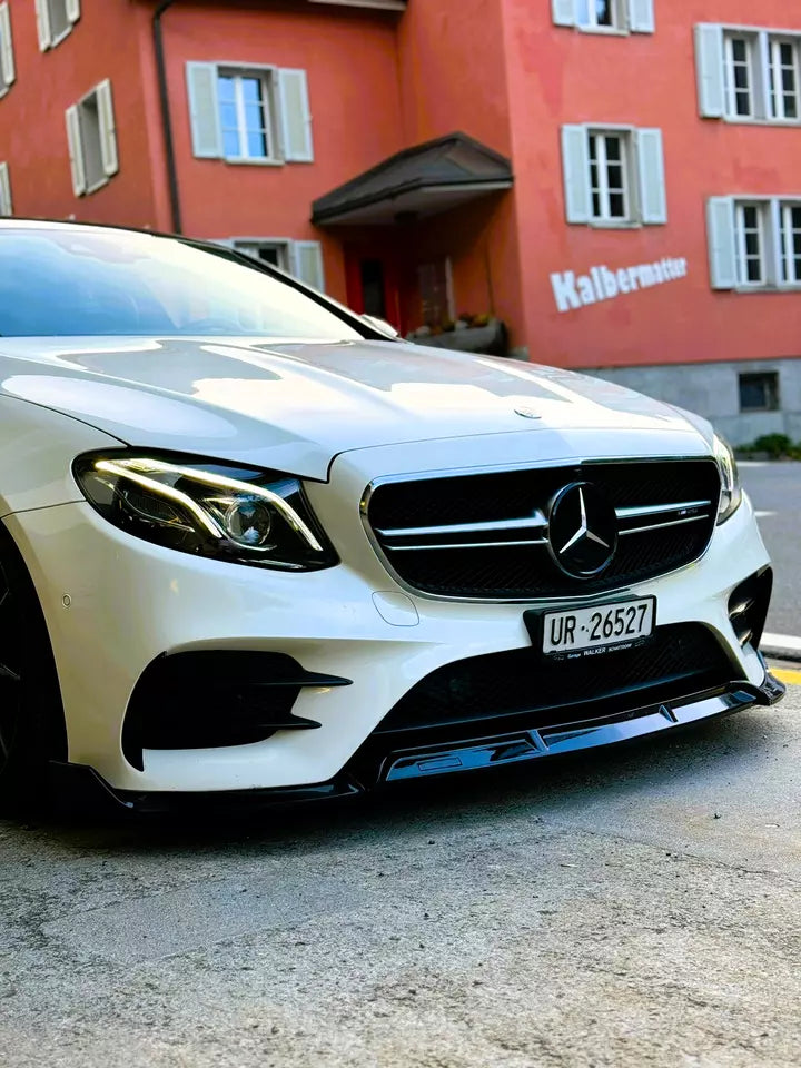 Mercedes E Class W213 E43 E53 Front Splitter 2016-2020 Gloss Black
