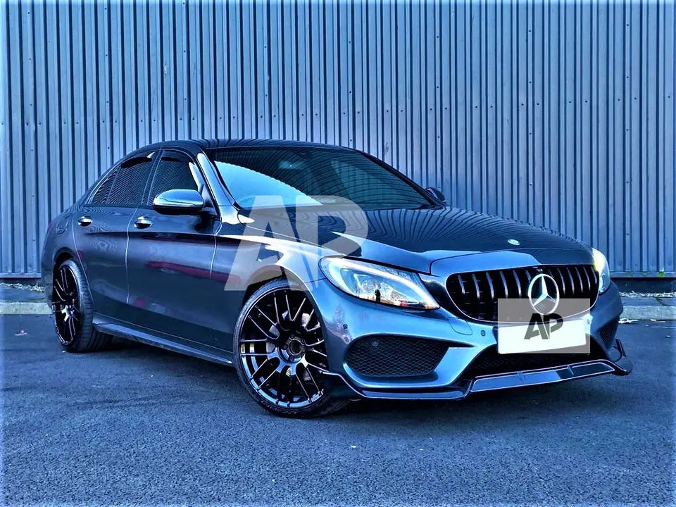 Mercedes C Class C43 Front Splitter 2014-18 Brabus style Gloss Black