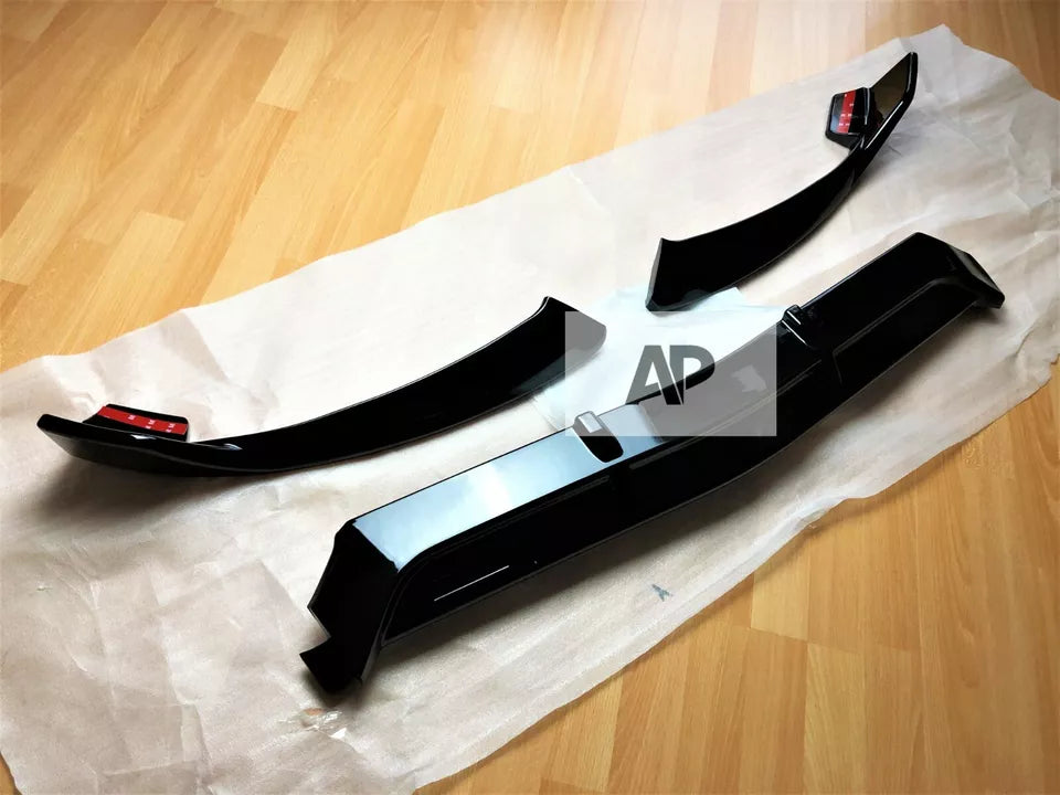 Mercedes C Class C43 Front Splitter 2014-18 Brabus style Gloss Black