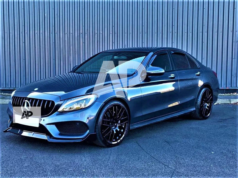 Mercedes C Class C43 Front Splitter 2014-18 Brabus style Gloss Black