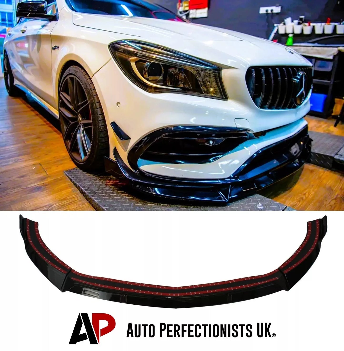 Mercedes CLA Class CLA45 Front Splitter 2016-2019 Gloss Black