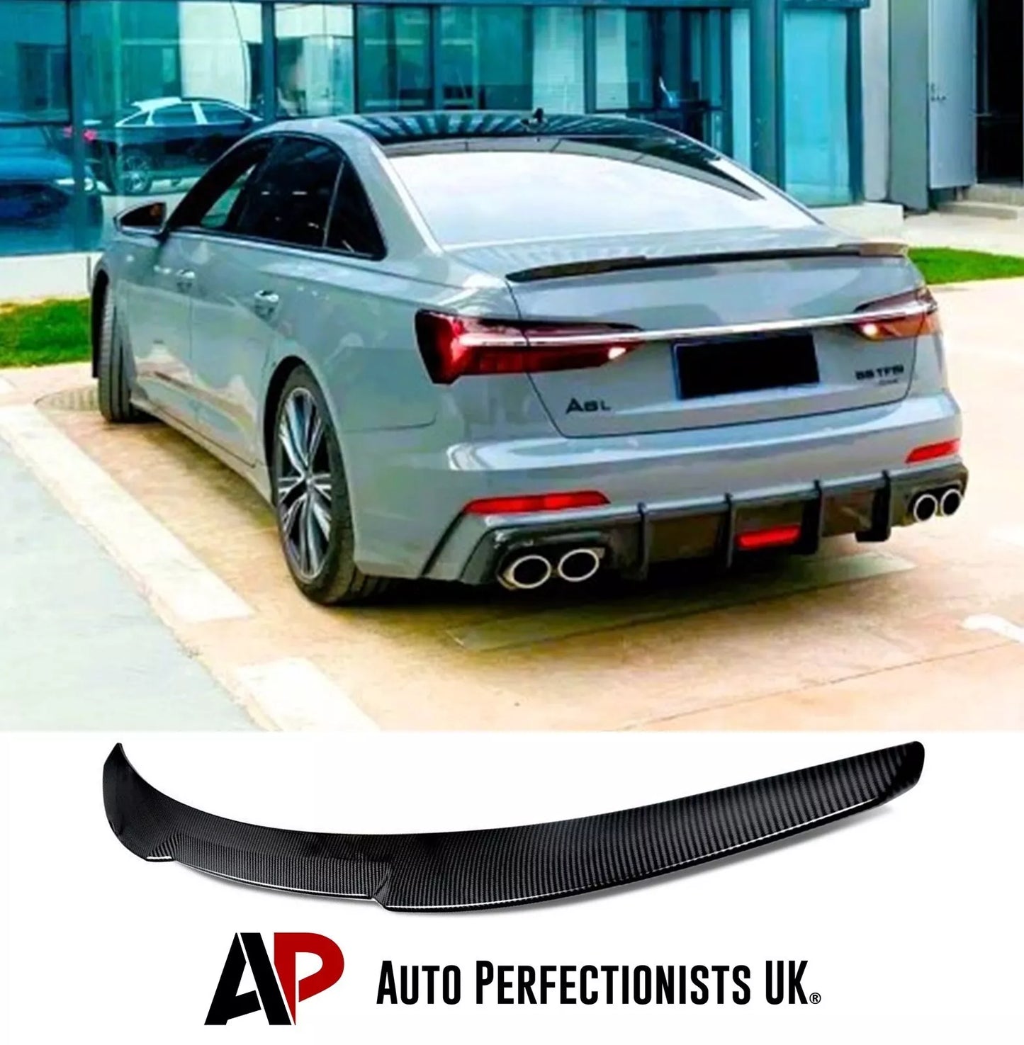 Audi A6 S6 C8 Saloon Car Rear Spoiler 2018-2024 M4 Style Carbon Fibre