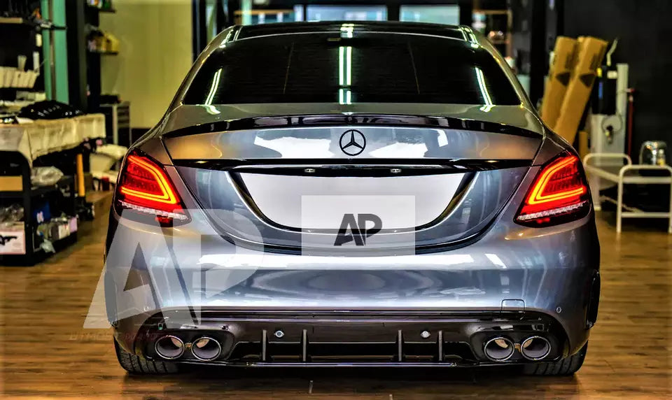 Mercedes C Class W205 Car Rear Spoiler 2014-21 Abs-Gloss Black