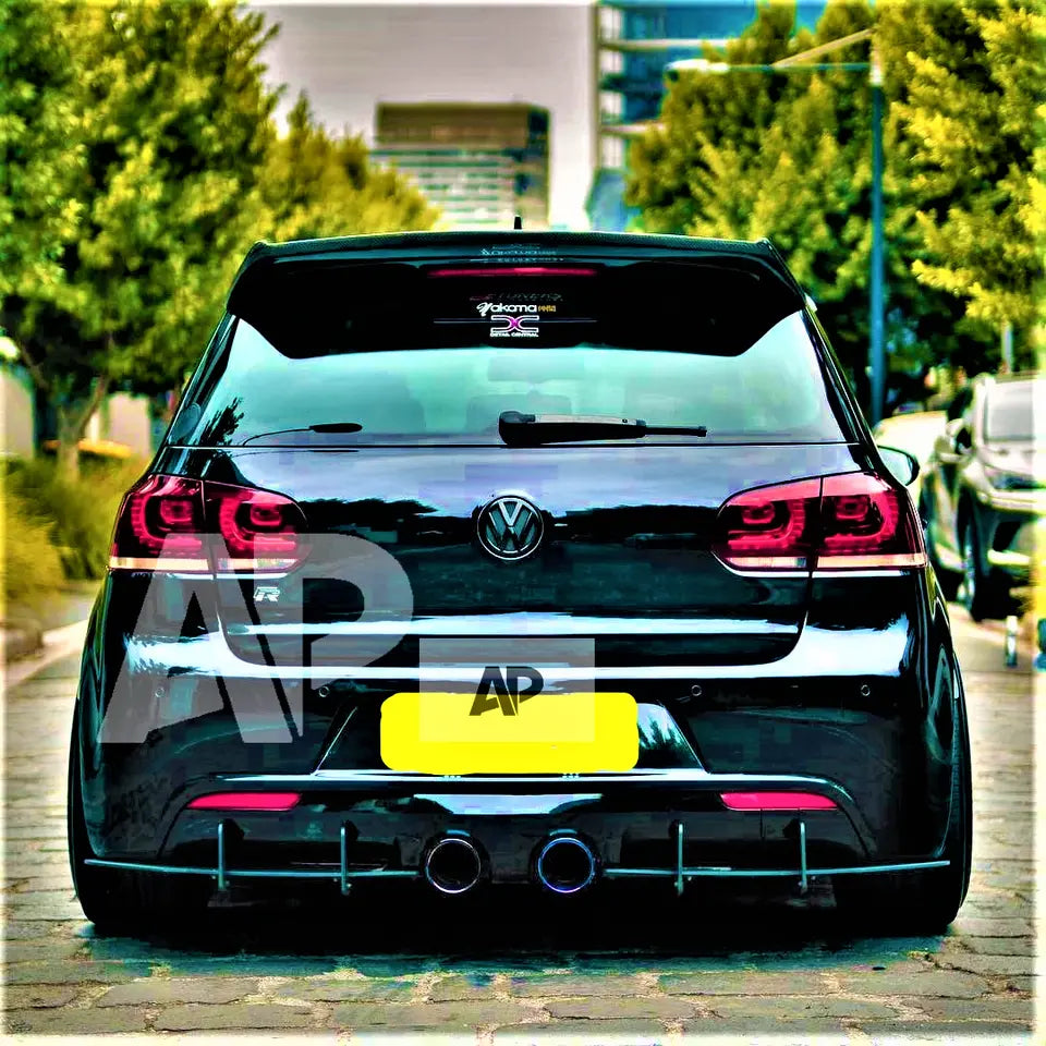 VW Golf MK6 R20 Rear Diffuser and Side Splitters 2008-2013 Gloss Black