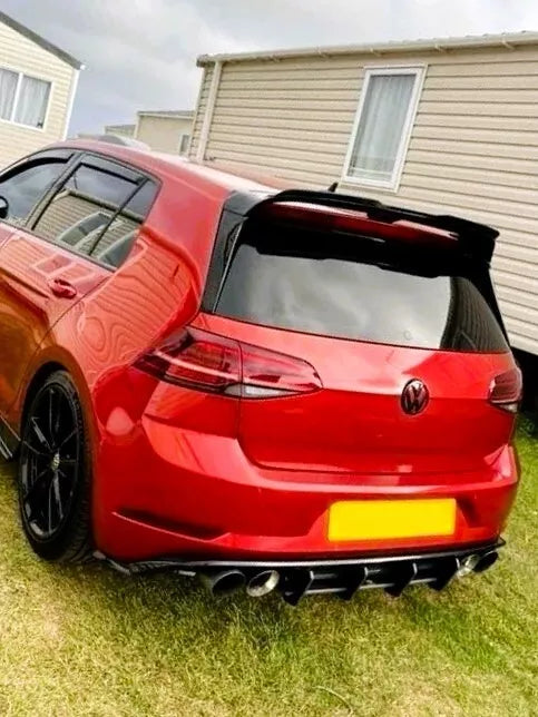 VW Golf R MK7.5 Rear Blade Style Diffuser 2016-2020 Gloss Black