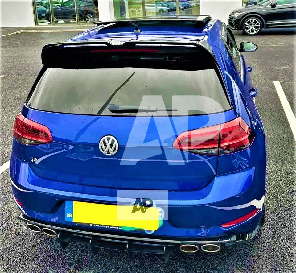 VW Golf R MK7.5 Rear Blade Style Diffuser 2016-2020 Gloss Black