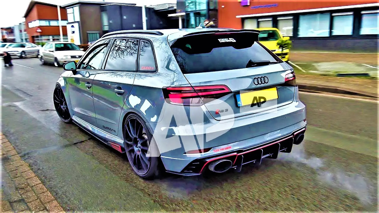 Audi RS3 Rear Blade Style Diffuser 2017-2020 Gloss Black