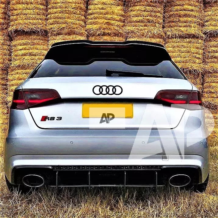 Audi RS3 Rear Blade Style Diffuser 2017-2020 Gloss Black