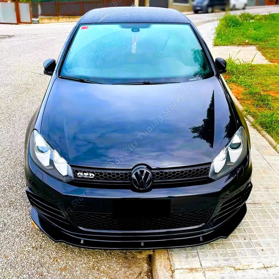 VW Golf MK6 GTD GTI Front Splitter Lip 2008-2013 Gloss Black