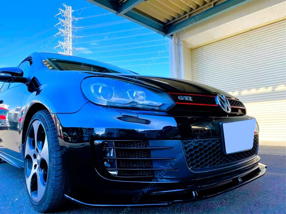 VW Golf MK6 GTD GTI Front Splitter Lip 2008-2013 Gloss Black