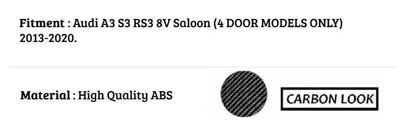 Audi A3 S3 RS3 Saloon Car Rear Spoiler 2013-20 M4 Style Carbon Fibre