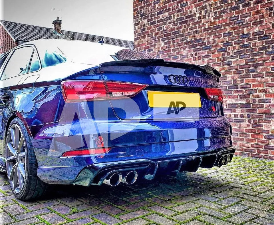 Audi A3 S3 RS3 Saloon Car Rear Spoiler 2013-20 M4 Style Carbon Fibre