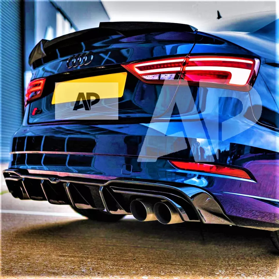 Audi A3 S3 RS3 Saloon Car Rear Spoiler 2013-20 M4 Style Carbon Fibre