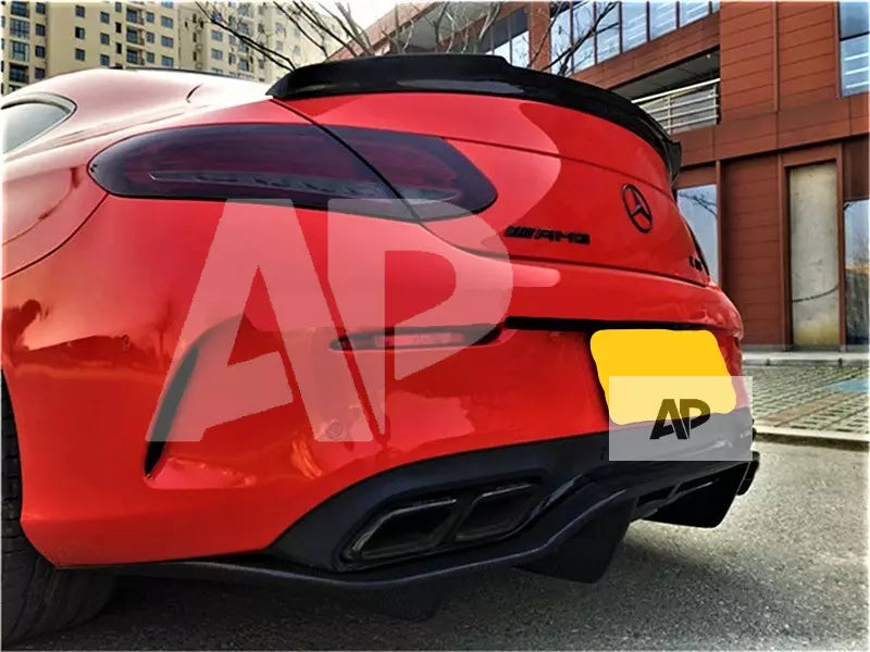 Mercedes C Class Coupe Car Rear Spoiler 2014-2021 Gloss Black