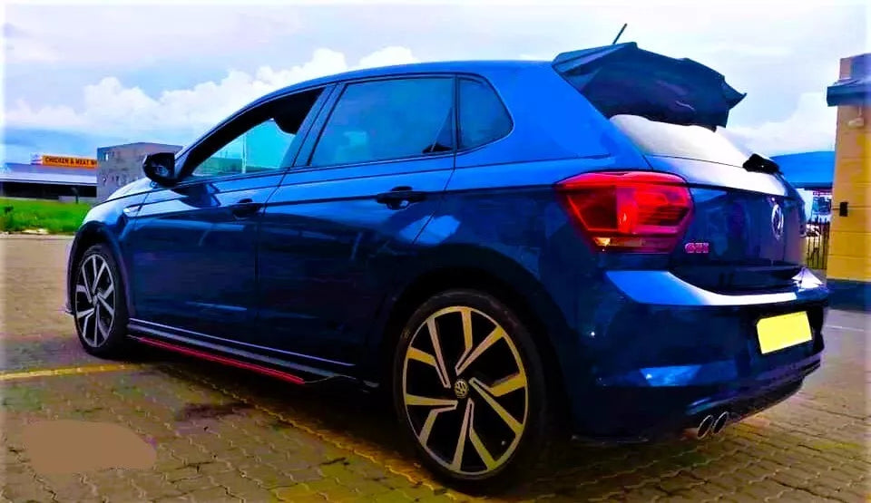 VW Polo MK6 Car Rear Roof Spoiler AW 2018-24 Batman Style Gloss Black