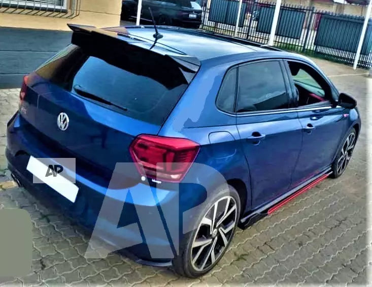 VW Polo MK6 Car Rear Roof Spoiler AW 2018-24 Batman Style Gloss Black
