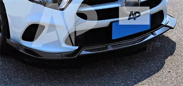 Mercedes A Class SE Front Splitter 2018-24 Brabus Style Gloss Black