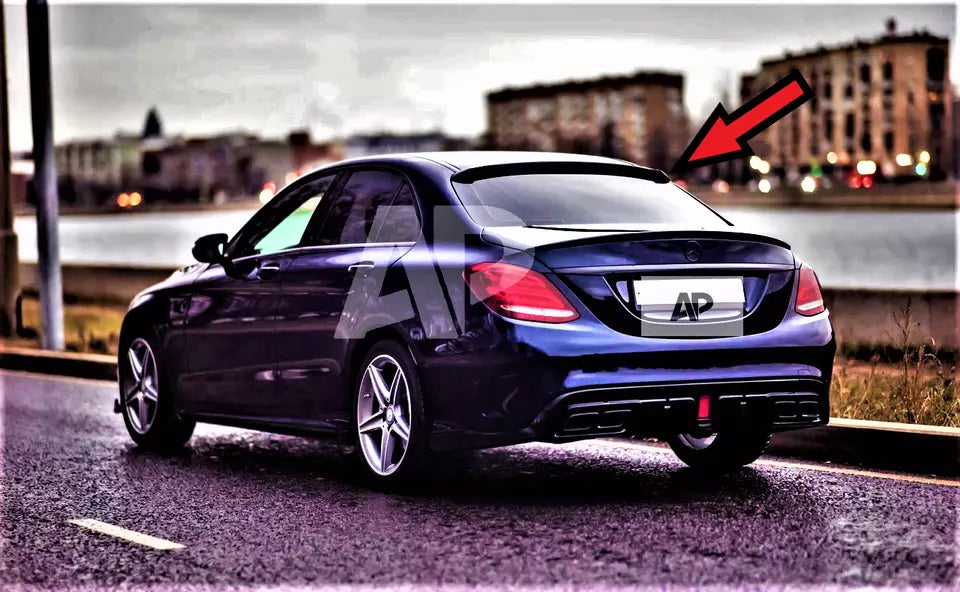 Mercedes C Class Car Rear Roof Spoiler W205 2014-2021 Gloss Black
