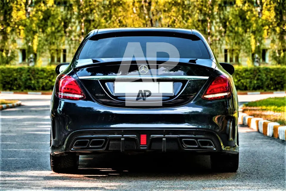 Mercedes C Class Car Rear Roof Spoiler W205 2014-2021 Gloss Black