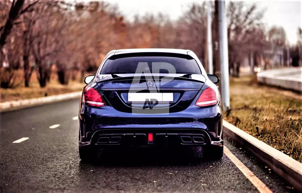 Mercedes C Class Car Rear Roof Spoiler W205 2014-2021 Gloss Black