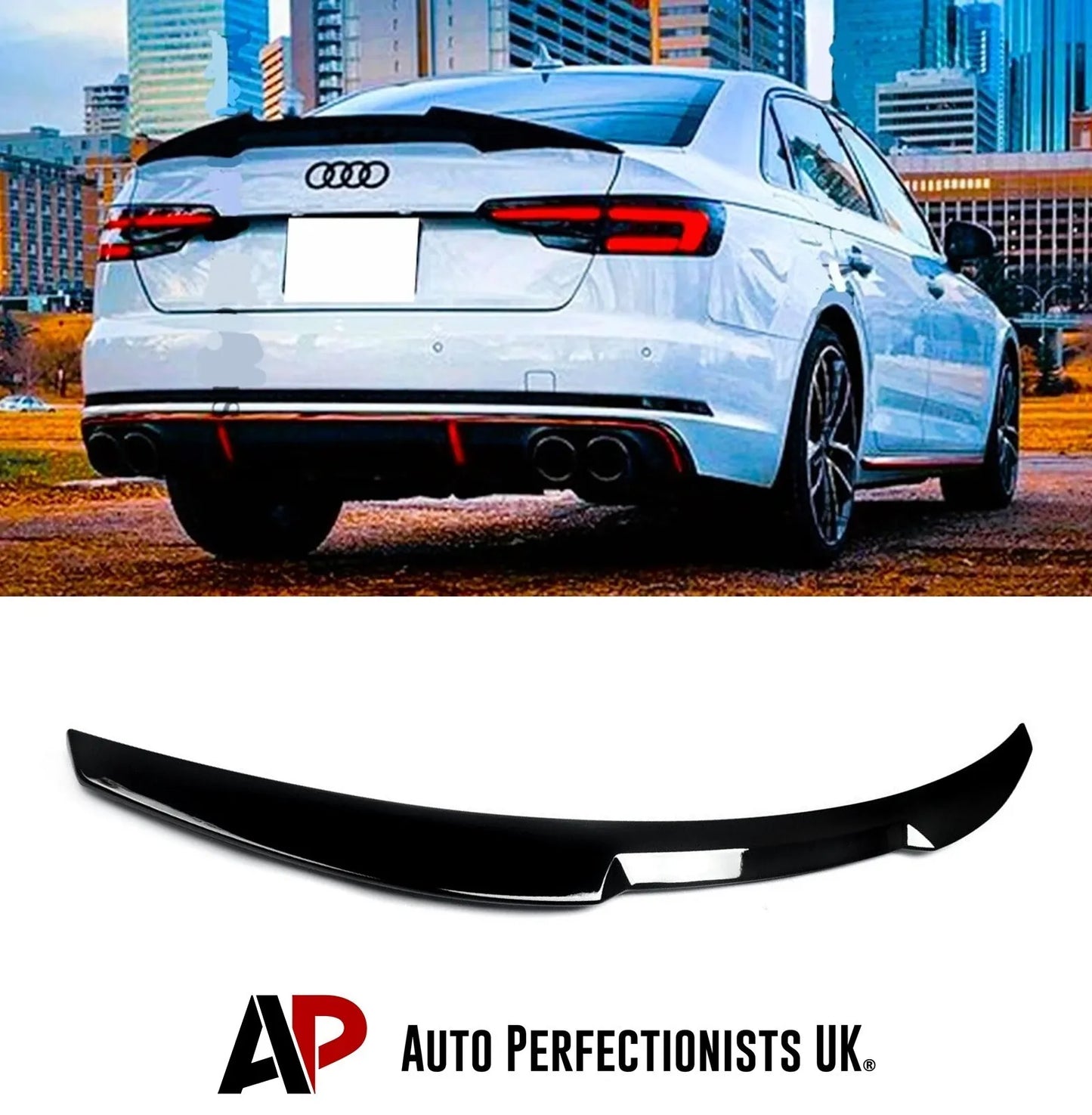 Audi A4 B9 Saloon M4 Car Rear Spoiler 2016-2024 Gloss Black