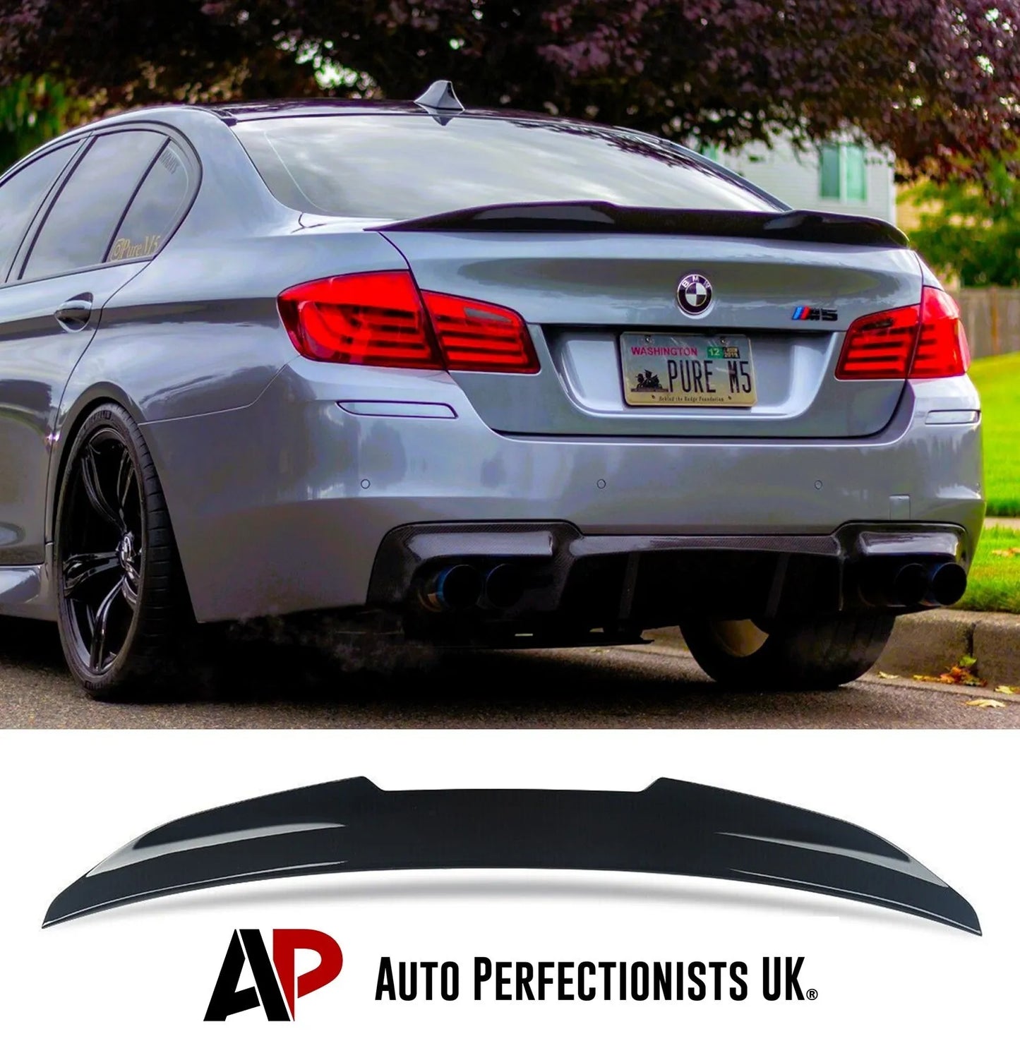 BMW 5 Series M5 F10 Gloss Car Rear Spoiler 2010-2017 Gloss Black