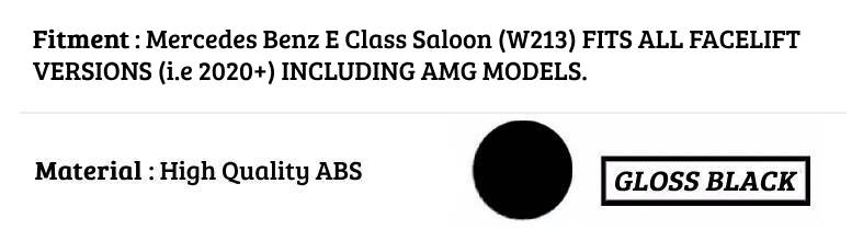 Mercedes E Class W213 Facelift Car Rear Spoiler 2020-2024 Gloss Black