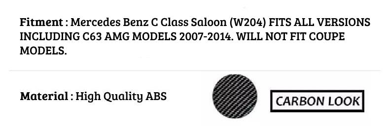 Mercedes C Class W204 Car Rear Spoiler 2007-2014 Carbon Fibre