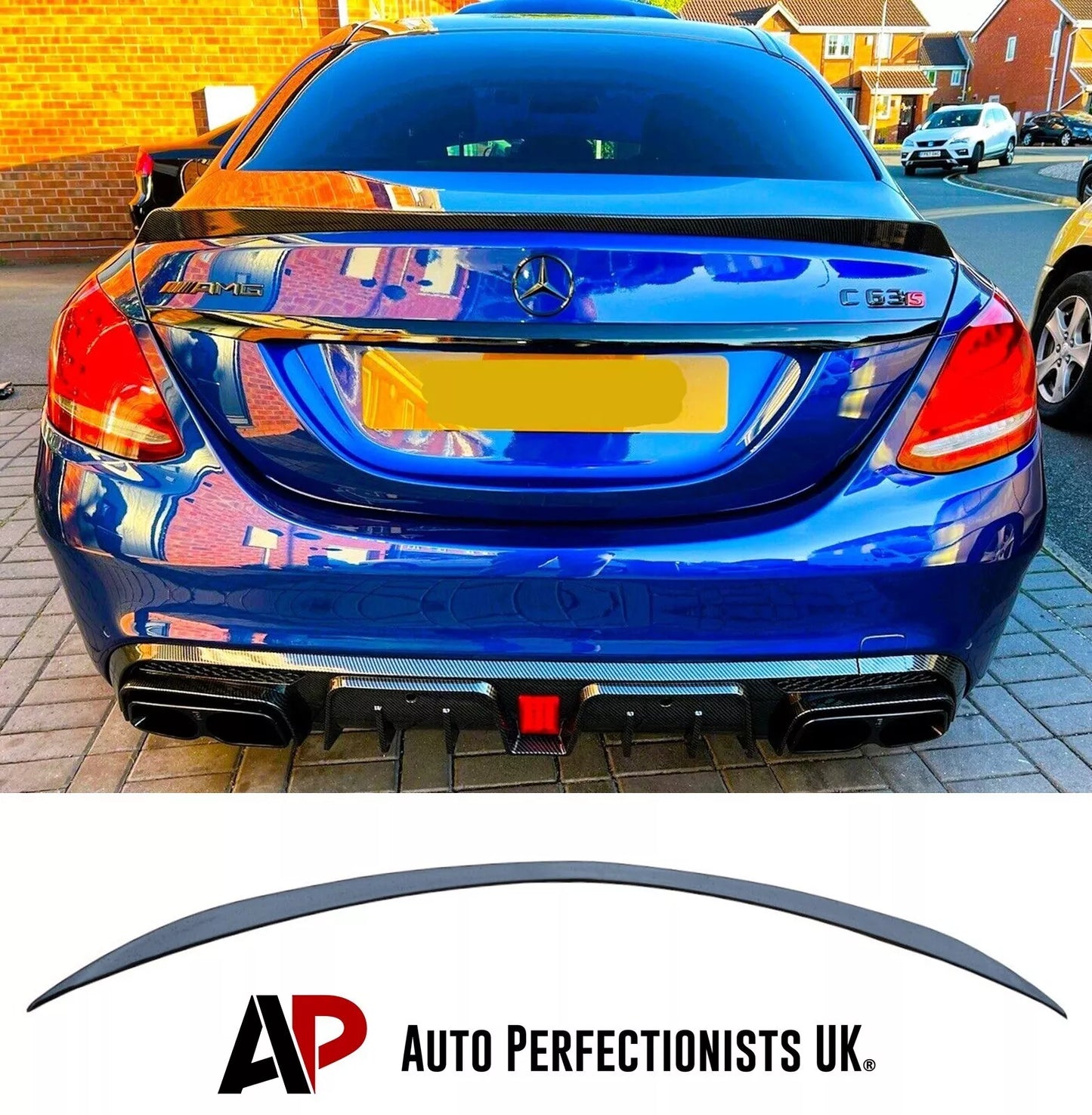 Mercedes C Class W205 Car Rear Spoiler 2014-2021 Gloss Black