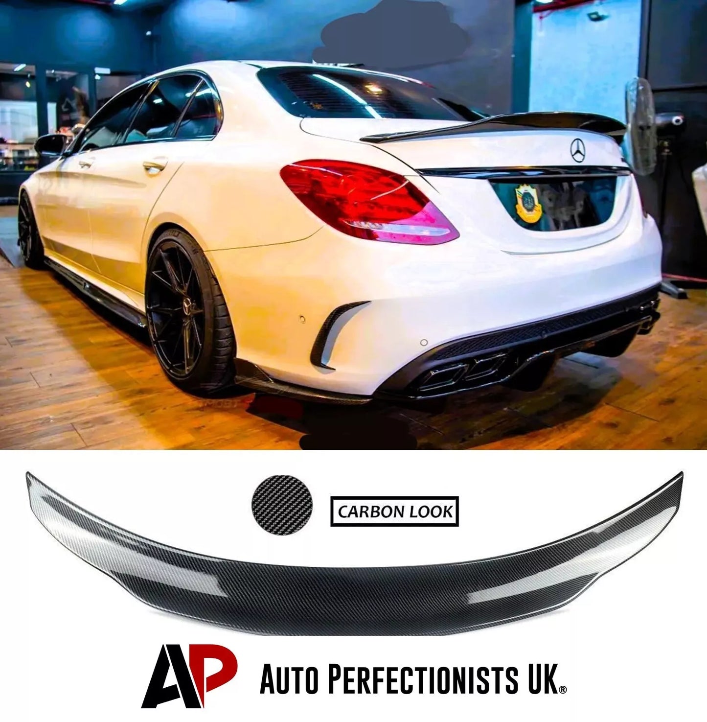 Mercedes C Class W205 Car Rear Spoiler 2014-2021 Carbon Fibre