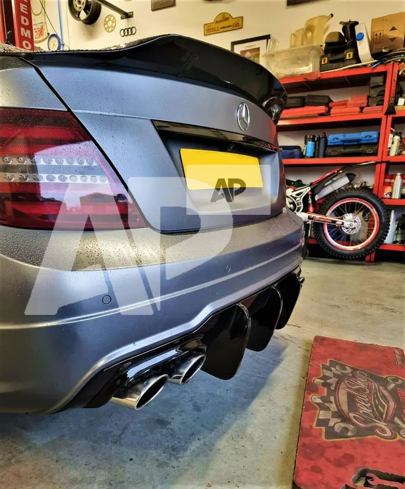 Mercedes C Class Coupe W204 Car Rear Spoiler 2007-2014 Gloss Black