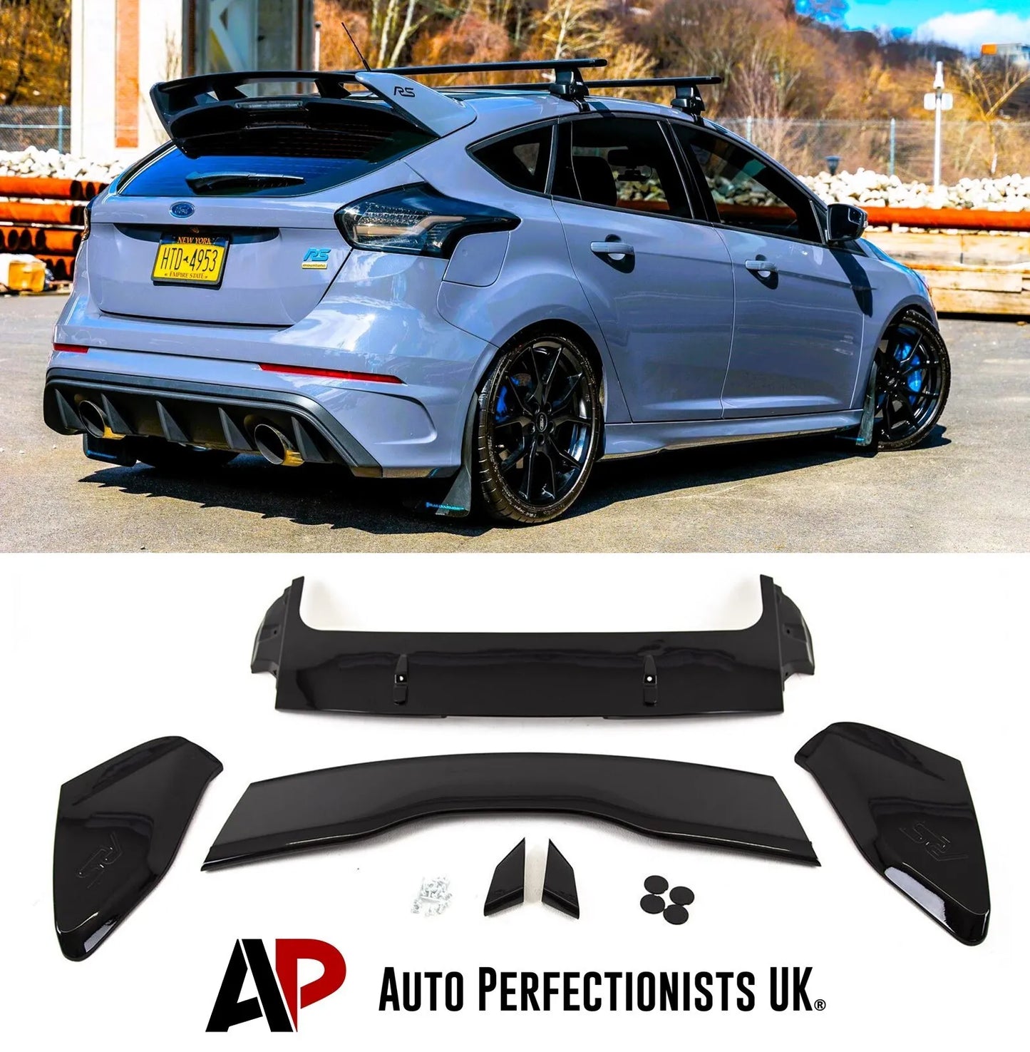 Ford Focus MK3 Car Rear Roof Spoiler 2012-2014 RS Style Gloss Black