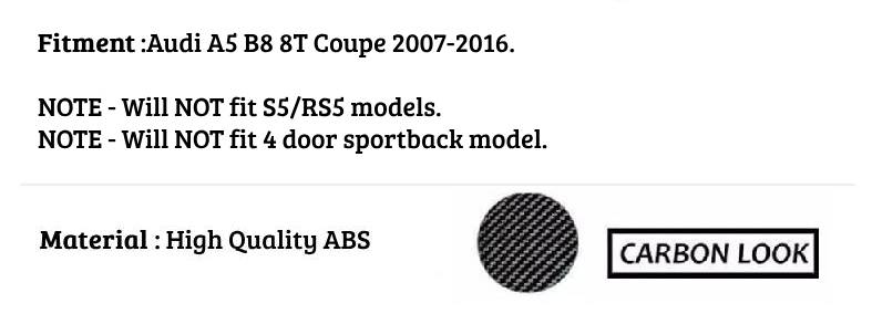Audi A5 B8 8T Coupe Car Rear Spoiler 2007-2016 Carbon Fibre