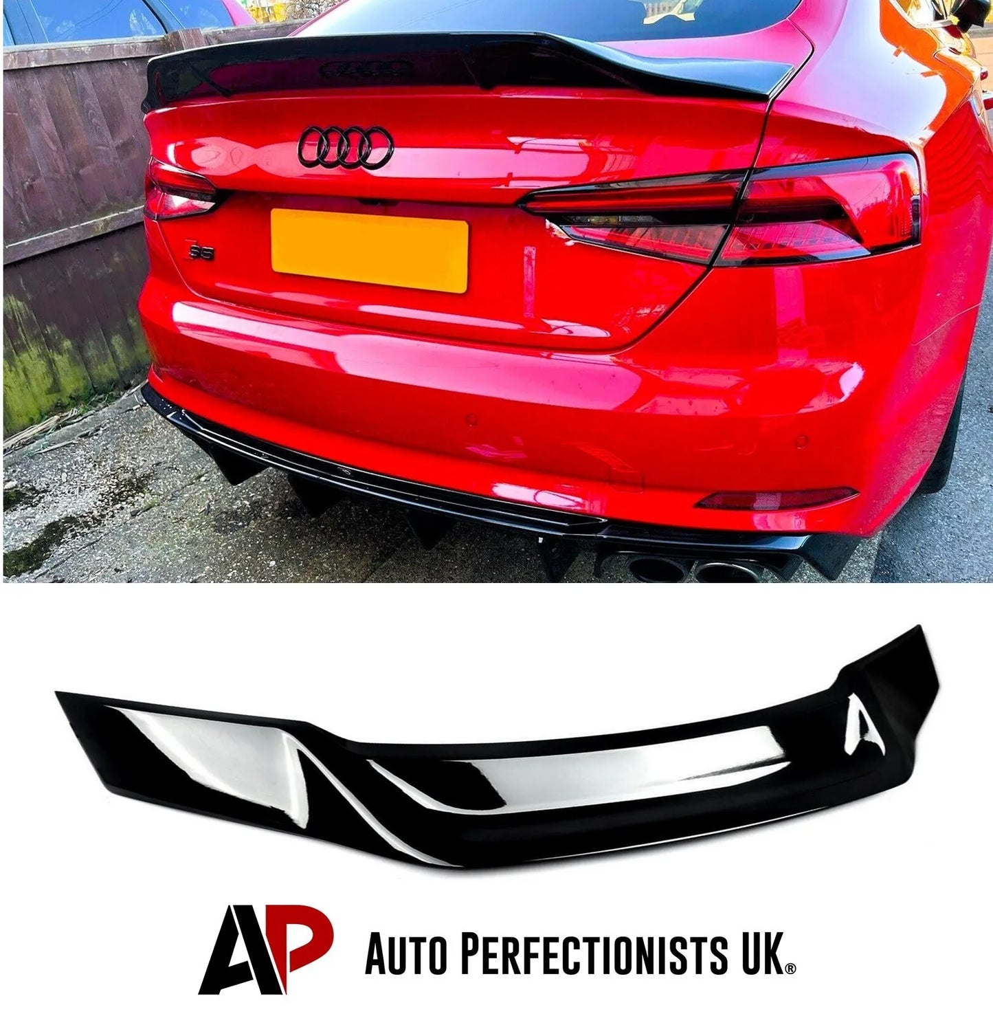 Audi A5 S5 RS5 B9 Sportback Car Rear Spoiler 2017-2024 Gloss Black