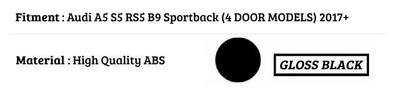 Audi A5 S5 RS5 B9 Sportback Car Rear Spoiler 2017-2024 Gloss Black