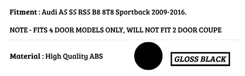 Audi A5 S5 RS5 B8 8T8 Sportback Car Rear Spoiler 2009-16 Gloss Black