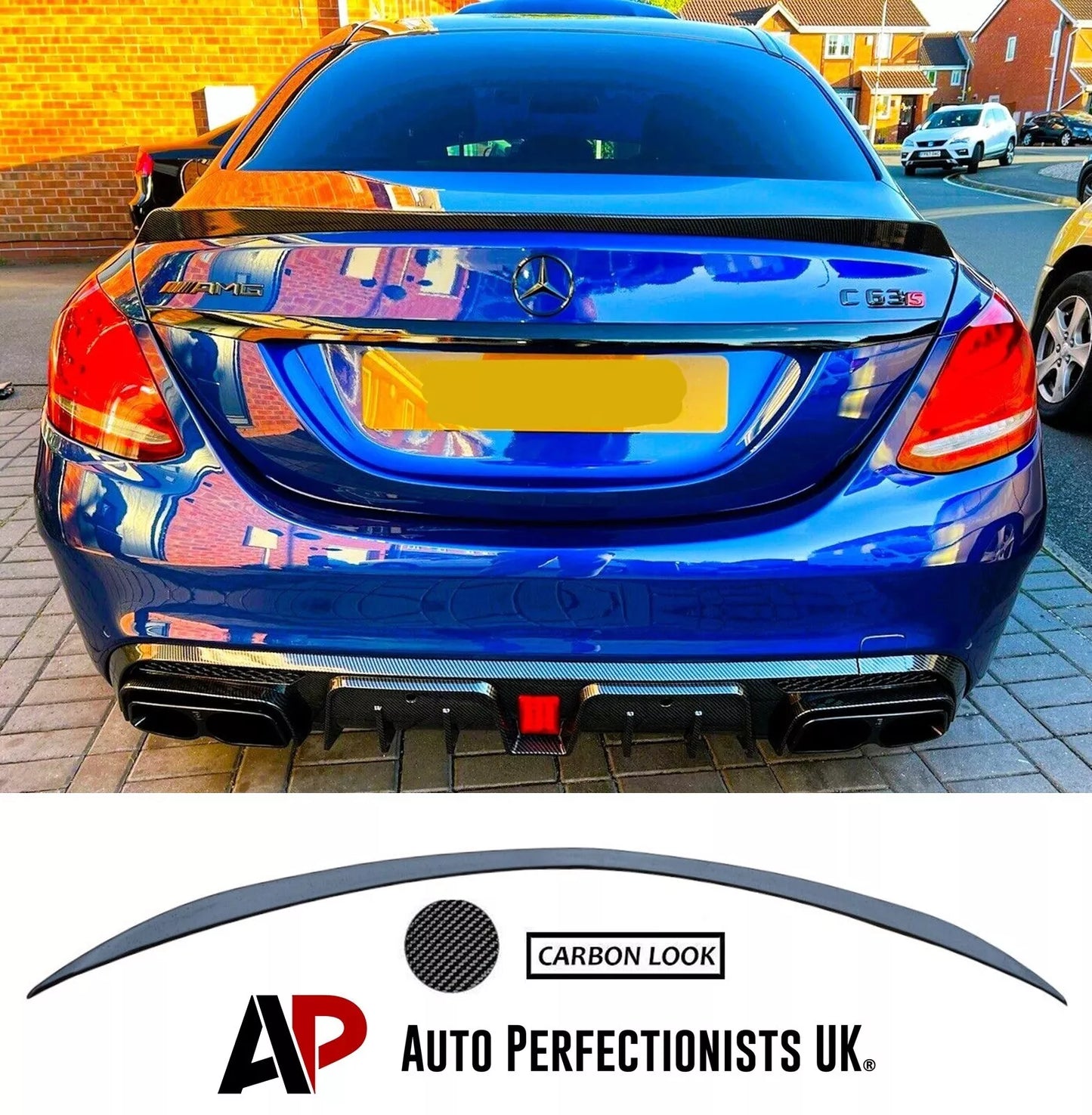 Mercedes C Class W205 Car Rear Spoiler 2014-2021 Abs Carbon Fibre