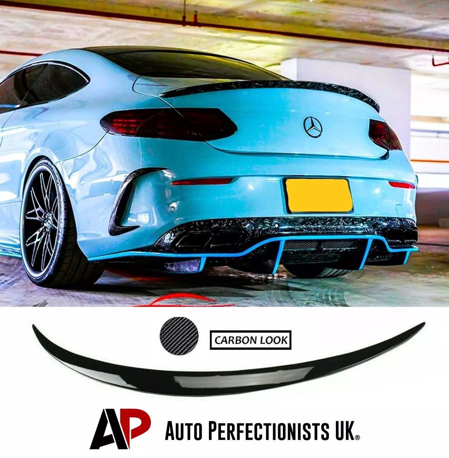 Mercedes C Class Coupe W205 Car Rear Spoiler 2014-2021 Carbon Fibre