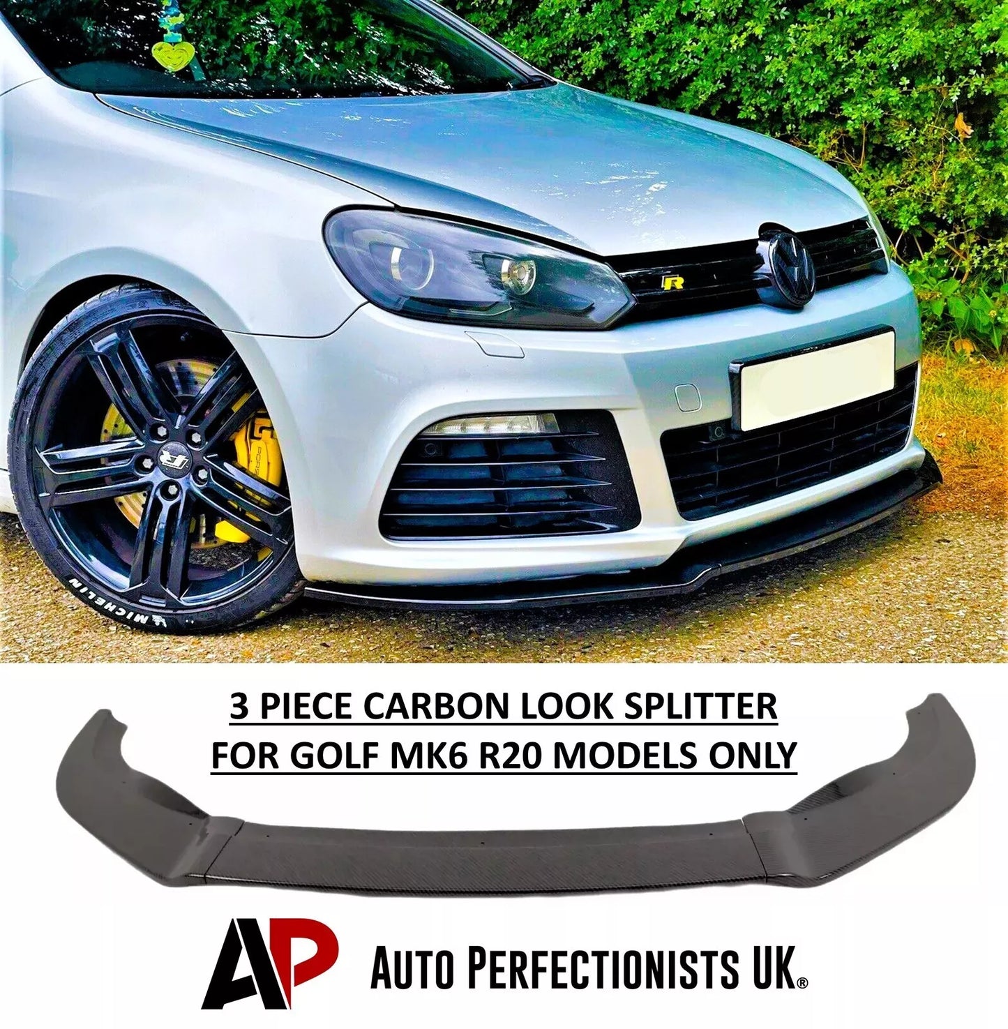 VW Golf MK6 R20 R Carbon Fibre Front Splitter 2008-2013 Carbon Fibre