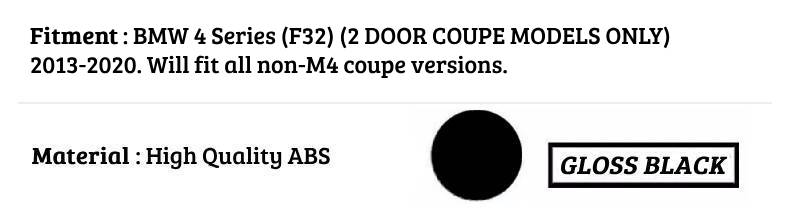 BMW 4 Series Coupe F32 Car Rear Spoiler 2013-2020 M4 Style Gloss Black