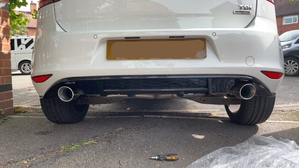 VW Golf GTI MK7 Rear Valance Diffuser 2013-2016 Carbon Fibre Pattern